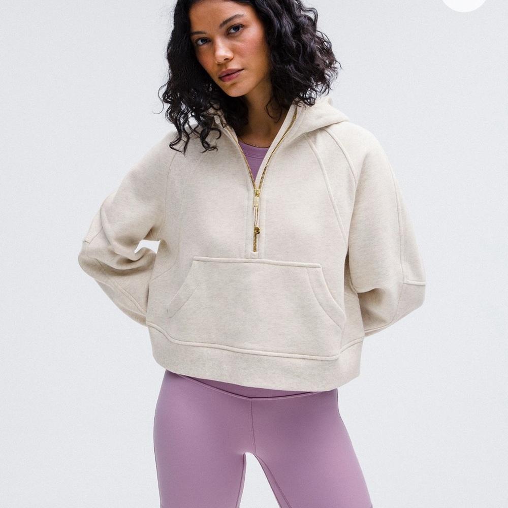 Lululemon Scuba Oversized Half Zip Hoodie (Bone)